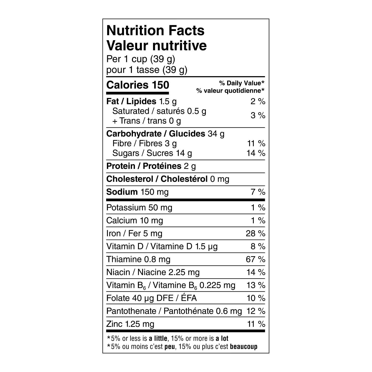 Nutrition facts label of Kellogg's Froot Loops Cereal, Family Size, 480g/1.06 lb., Box